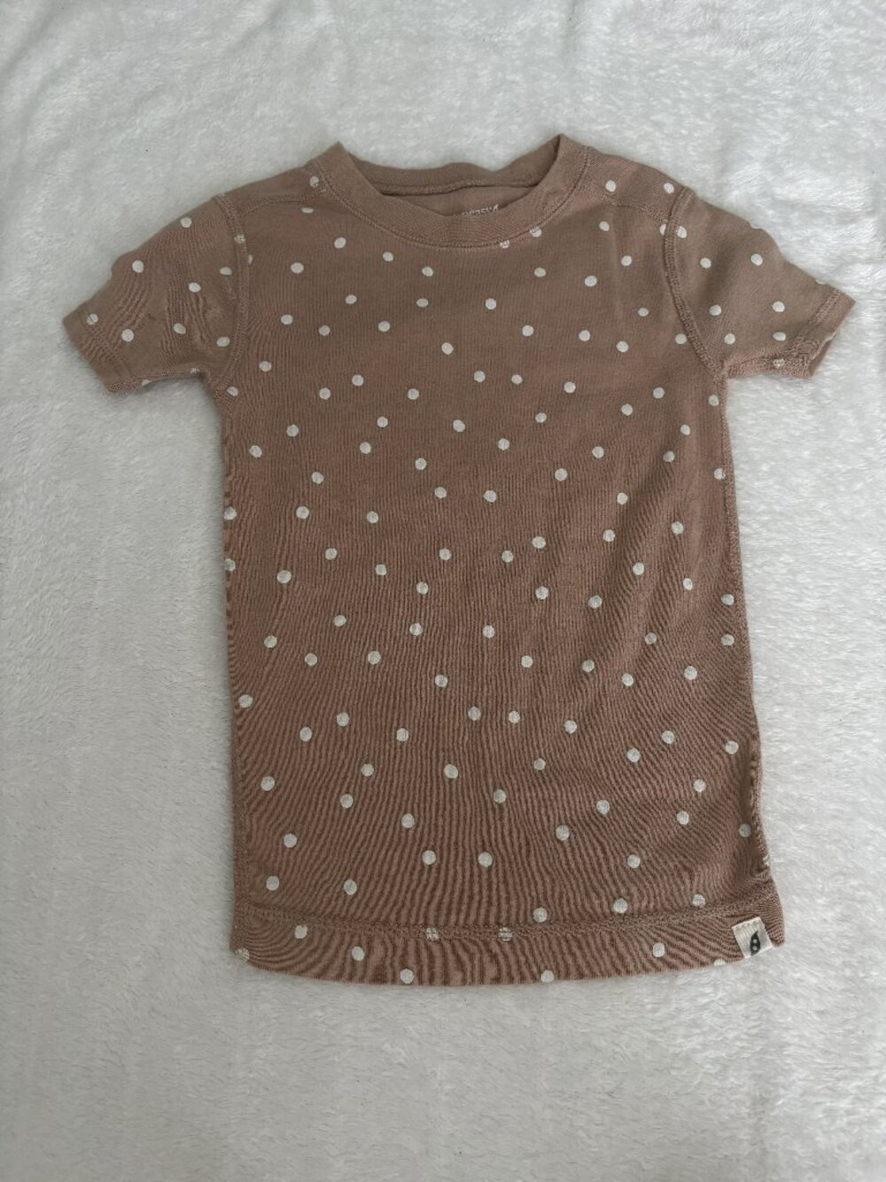 Easy Peasy Tee Kid's 5T Tan with White Pola Dots